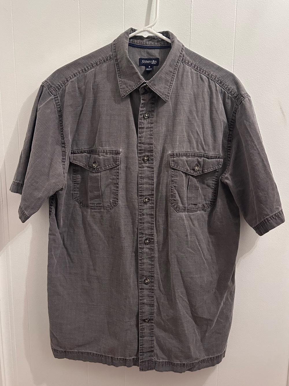 St. John's Bay Men's Short Sleeve Button-Down Shirt - Gray